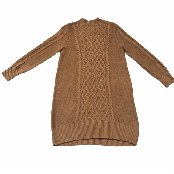 Old Navy LS Cable Knit Burnt Ochre Sweater Dress - Picture 3 of 4